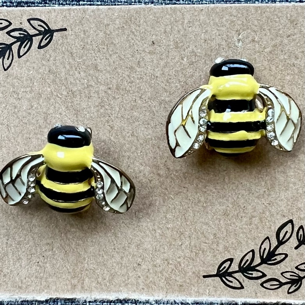 Yellow and Black Bumble Bee Earrings
